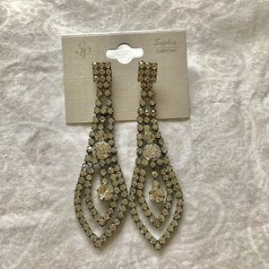 NWT Cubic Zirconia Long Teardrop Dangle Earrings